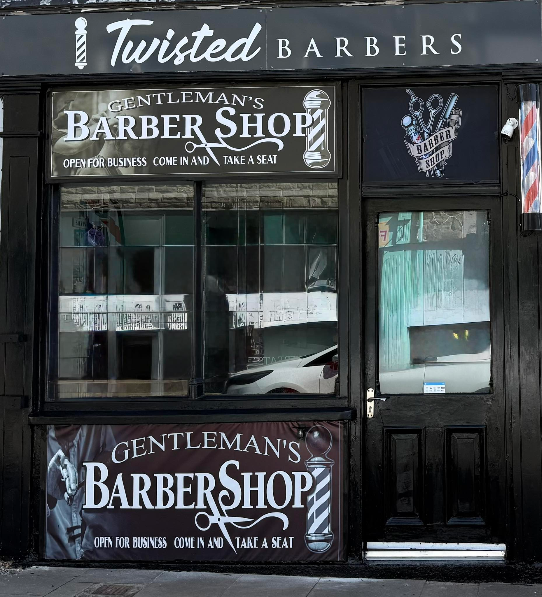 Twisted Barbers exterior on St John's Street